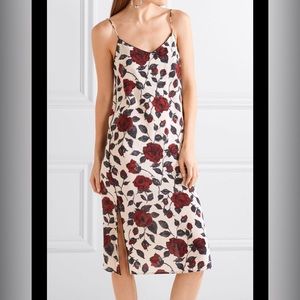 GANNI Elmira Silk Floral Rose Dress